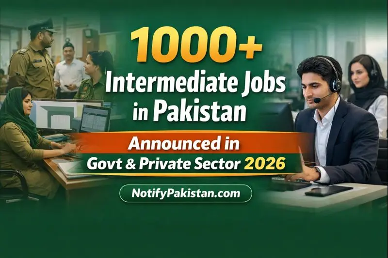 1000+ Intermediate Jobs in Pakistan Announced in Govt & Private Sector 2026