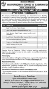 Ministry of Information Technology & Telecommunication MOIT Jobs 2026 Advertisement