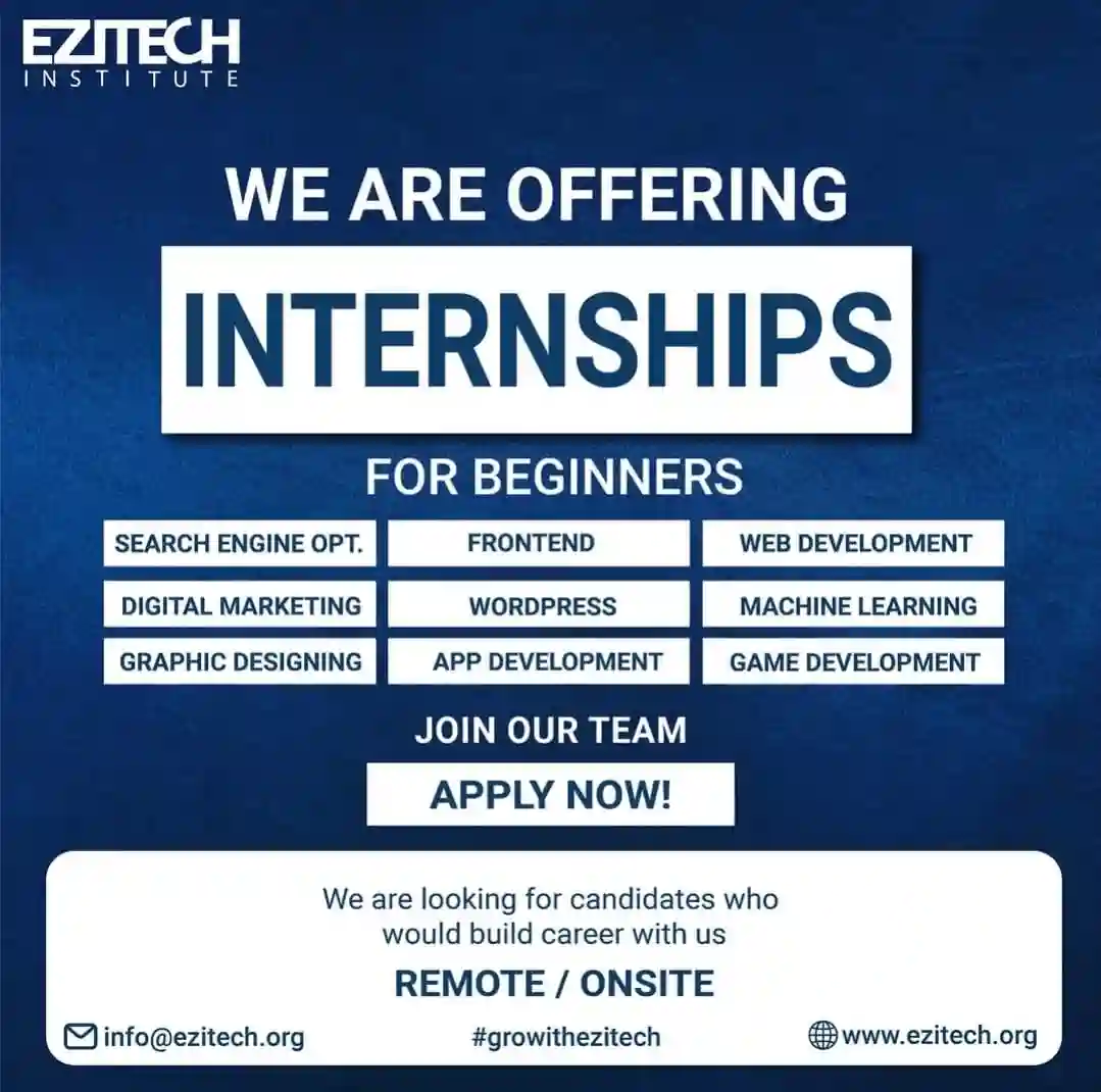 EZITECH Institute Internships 2026 Online Apply for Internship Programs