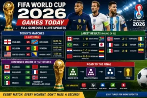 FIFA Games Today Full FIFA World Cup 2026 Schedule, Today's Matches, Round of 16 Fixtures & Live Updates
