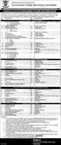 Government College University Faisalabad GCUF Jobs 2026 Advertisement