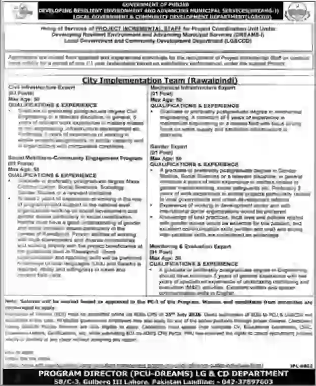 Local Government & Community Development Department Jobs 2026 Advertisement
