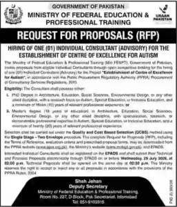 Ministry of Federal Education & Professional Training MOENT Jobs 2026 Advertisement