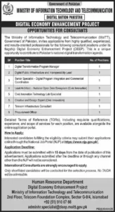 Ministry of Information Technology & Telecommunication Jobs 2026 Advertisement