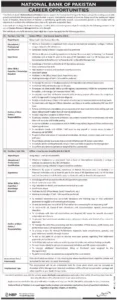 National Bank of Pakistan Career Opportunities 2026 Advertisement