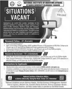 National Institute of Maritime Affairs Jobs 2026 Advertisement
