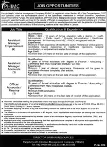 PHIMC Lahore Jobs 2026 Advertisement