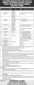 Sheikh Zayed Postgraduate Medical Institute Lahore Jobs 2026 Advertisement