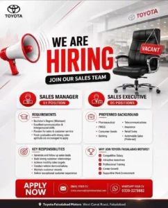 Toyota Faisalabad Motors TFM Jobs 2026 Advertisement
